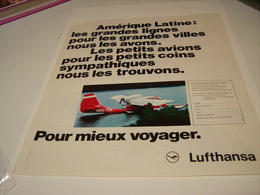 ANCIENNE PUBLICITE VOYAGE  AVEC LUFTHANSA 1972 - Advertisements