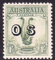 Australia ASC 142 1932 One Shilling Lyre Bird, Overprinted OS, Mint Never Hinged - Nuovi