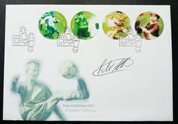 Norway Football 2002 Games Sport (stamp FDC) *odd Shape *signed *rare - Briefe U. Dokumente