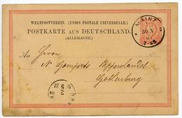 Germany 1881 10pf Postal Card, Mainz To Gothenburg, Sweden - Postkarten