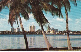 Florida West Palm Beach Skyline View Across Lake Worth 1958 - West Palm Beach