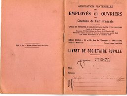 VP12.687 - PARIS 1949 - Association Des Employés & Ouvriers Des Chemins De Fer - Livret De Sociétaire Pupille - - Chemin De Fer