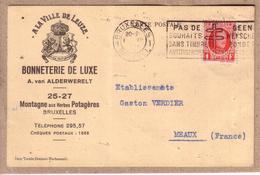 BELGIQUE - BRUXELLES - " A LA VILLE DE LEUZE " , BONNETERIE DE LUXE - A. VAN ALDERWERELT - 1928 - Other & Unclassified