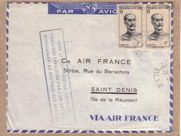 MADAGASCAR - POSTE AERIENNE - 100 EME LIAISON POSTALE AERIENNE PAR AIR FRANCE , MADAGASCAR LA REUNION ILE MAURICE- 1947 - Poste Aérienne