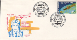 D7791- CALIN ROSETTI, FIRST ROMANIAN CIRCUMPOLAR FLIGHT, PLANE, SPECIAL COVER, 1992, ROMANIA - Poolvluchten