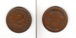 Allemagne  2 Rentenpfennig  1925 A   Deutsches Reich - 2 Rentenpfennig & 2 Reichspfennig