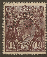 Australia 1918 1 1/2d KGV OS SG O64 U #AMK13 - Service