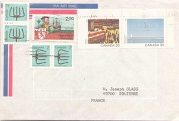 Enveloppe Du Canada Pour Solterre ( Timbres Français Et Canadien ) - Cartas & Documentos