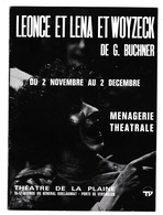 Programme Théâtre De La Plaine (Paris), Léonce Et Léna Et Woyzeck, De Georg Büchner, 1973 - Theater, Kostüme & Verkleidung