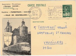 Carte Postale Entier Repiqué 1978 / Turbotrain Montbéliard / 25 Doubs - Overprinter Postcards (before 1995)