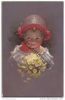 Kleines Mädchen Mit Mütze Und Blumen - Ludwig Knoefel - Verlag Novitas GmbH Berlin Nr. 10664 Gel. 1913 - Knoefel, Ludwig