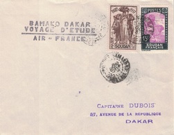 SOUDAN FRANCAIS - GRIFFE "BAMAKO-DAKAR / VOYAGE D'ETUDE / AIR-FRANCE" - LE 24 OCTOBRE 1937. - Brieven En Documenten