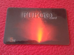 RARA RARE ANTIGUA TARJETA TELEFÓNICA PHONE CARD ESPAÑA SPAIN ESPAGNE ? FUEGO CARD FUEGOCARD 5 EUROS C3 VOLCAN VOLCANO VE - Autres & Non Classés