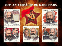 GUINEA BISSAU 2018 MNH** Karl Marx F. Engel G.W.F. Hegel V. Lenin M/S - IMPERFORATED - DH1826 - Karl Marx