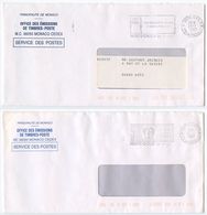 Monaco 1997 2 Service Des Postes Covers From Monte Carlo W/ Slogan Cancels - Covers & Documents