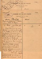 VP12.709 - PARIS 1905 - 2 Documents De La Compagnie Des Chemins De Fer De L'Ouest - Chemin De Fer