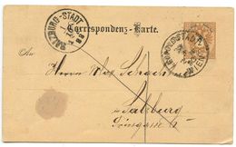 Austria 1883 2kr Postal Card Leopoldstad To Salzburg-Stadt - Postcards