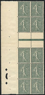 647 FRANCE: Sc.139c, 1903/38 Marianne Sower 15c., Block Of 10 Stamps With Horizontal Gutter, Printed On GC Paper, MNH, V - Collections