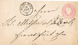 29225. Entero Postal HEILDELBERG (Baden Wurtemberg) 1865 A Franffurt - Postal  Stationery