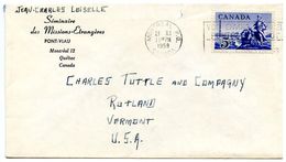 Canada 1958 Cover Montreal, Quebec - Seminaire Des Missions-Etrangeres - Lettres & Documents