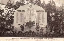 08-ATTIGNY- CARTE-PHOTO- LE MONUMENT AUX MORTS- LES DEUX DOULEURS - Attigny
