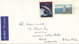 Canada Cover Sent To England Topic Stamps LIGHTHOUSE And SPACE - Cartas & Documentos