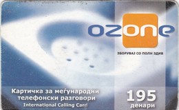 Macedonia, 195 Units Ozone Prepaid International Calling Card, 2 Scans. - Macédoine Du Nord