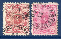 FINLAND 1879  25p Two Shades Perforated 11  Used.  Michel 17Aya-b - Gebraucht
