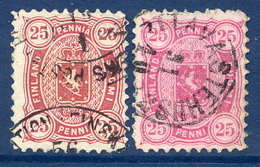 FINLAND 1879  25p Two Shades Perforated 11  Used.  Michel 17Aya-b - Usados