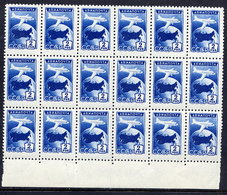 SOVIET UNION 1955 Airmail 2 R. Blue  Block Of 18 MNH / **.  Michel 1762 - Ungebraucht