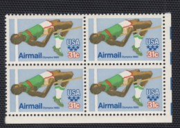 Block Of 4, MNH Sc#C97 And #C109-112, 31-cent '80 Olympic High Jumper & 35-cent '84 Olympics Airmail Issues - 3b. 1961-... Ungebraucht