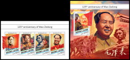 SIERRA LEONE 2018 MNH** Mao Zedong M/S+S/S - IMPERFORATED - DH1827 - Mao Tse-Tung