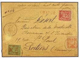 1905 FRANCIA. Yv.94, 96, 99. 1890. MONTLIEV A POITIERS. Valor Declarado De <B>800 Fr.</B> Franqueado Con Sellos De <B>20 - Sonstige & Ohne Zuordnung