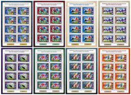 Russia 2018 - 8 Sheetlet FIFA World Cup Football Soccer Moscow Sports Participating Teams Flags People M/S Stamps MNH - Collections