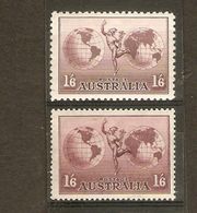 AUSTRALIA 1934 1s 6d  SG 153 PERF 11 + 1948 1s 6d  SG 153b  PERF 13½ X 14 THIN ROUGH ORDINARY PAPER VLMM Cat £52+ - Mint Stamps