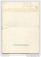 Landestheater Dessau - Spielzeit 1957/58 Nummer 7 - I. Sinfoniekonzert - Gerhard Peschel - Dr. Heinz Röttger - Théâtre & Danse