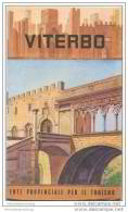 Viterbo - Stadtplan 1952 - Rückseitig 8 Abbildungen - Text Englisch - Italy