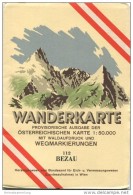 112 Bezau 1953 - Wanderkarte Mit Umschlag - Provisorische Ausgabe Der Österreichischen Karte 1:50.000 - Herausgegeben Vo - Wereldkaarten