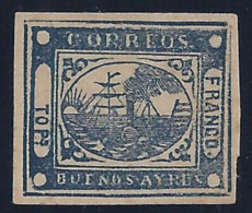 BUENOS AIRES (ARGENTINA) 1858 - Yvert #8 Sin Goma (*) - Buenos Aires (1858-1864)