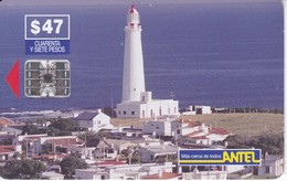Nº 41 TARJETA DE URUGUAY DE ANTEL DE EL FARO DE LA PALOMA (LIGHTHOUSE) - Lighthouses
