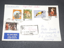 INDE - Enveloppe En Recommandé De Ram Bagh Palace Pour Berlin En 1976 , Affranchissement Plaisant Et Varié - L 19677 - Briefe U. Dokumente