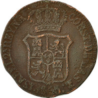 Monnaie, Espagne, CATALONIA, Isabel II, 6 Quartos, 1843, Barcelone, TB+, Cuivre - First Minting
