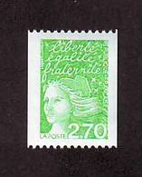 TIMBRE ROULETTE MARIANNE LUQUET 2,70 VERT VARIETE SANS PHOSPHORE - Unused Stamps