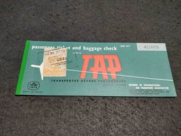RARE VINTAGE TICKET PORTUGAL TAP AIR LINES  WITH SPANISH STAMP 1967 - Europa