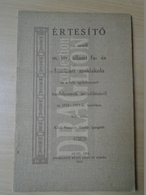 DC35.5  Értesítő  Az Aradi M.kir. áll. Fa és Fémipari Iskola 1910-11 Tanév -Aladár Nesnera  Arad 1911 Réthy Lipót - Scolaires