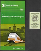 Germany Nurnberg 1983 / S Bahn / Metro / Subway / Trains / Railway / Ticket + Plan / First Ride - Europa