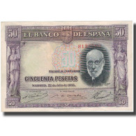 Billet, Espagne, 50 Pesetas, 1935, 1935-07-22, KM:88, TTB+ - 50 Pesetas