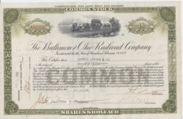 USA - The Baltimore Ohio Railroad Comapany - Common Stock - Serial Number - Used - Stamp - 100 Dollars Each 289/188 Mm - Verenigde Staten