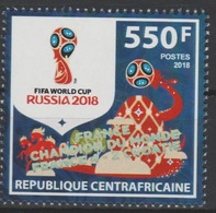 Centrafrique 2018 Surch. Ovpt. "FRANCE CHAMPION" FIFA World Cup WM Coupe Du Monde Russie Russia Football Fußball Soccer - 2018 – Russland