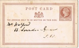 29332. Entero Postal 1/2 Penny, Post Card - Cartas & Documentos